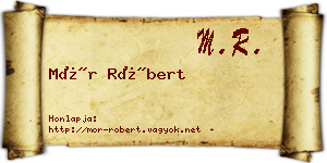 Mór Róbert névjegykártya